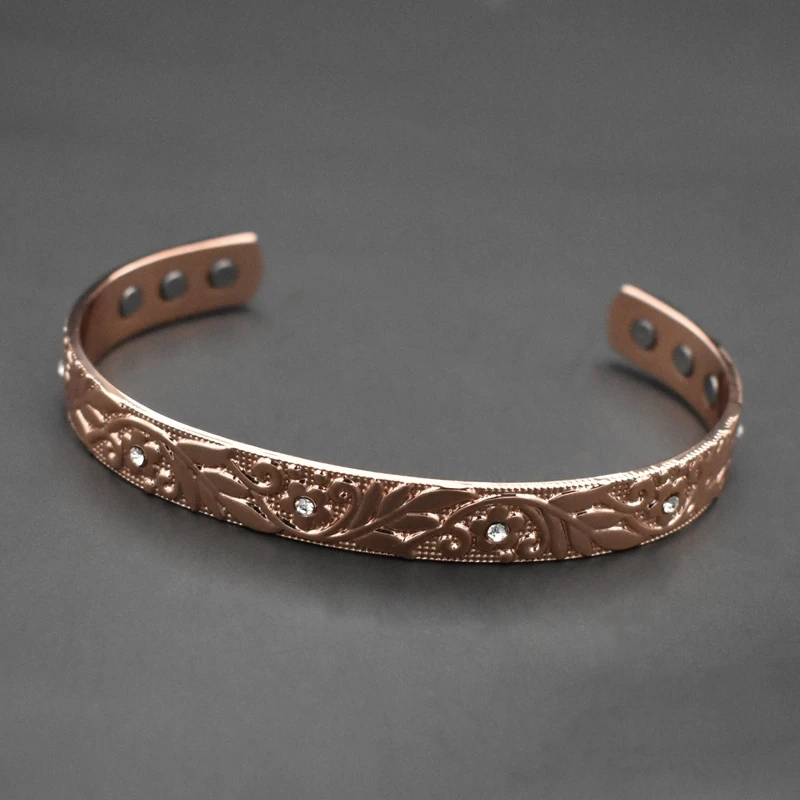 Медный браслет с этническим цветочным узором для мужчин и женщин улучшенные