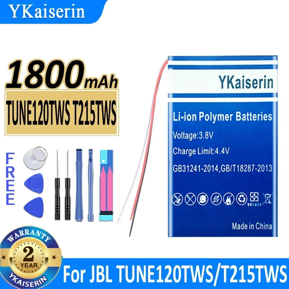 Аккумулятор YKaiserin 1800 мАч LIR1454 для JBL TUNE120TWS T215TWS Bluetooth-наушников и зарядного