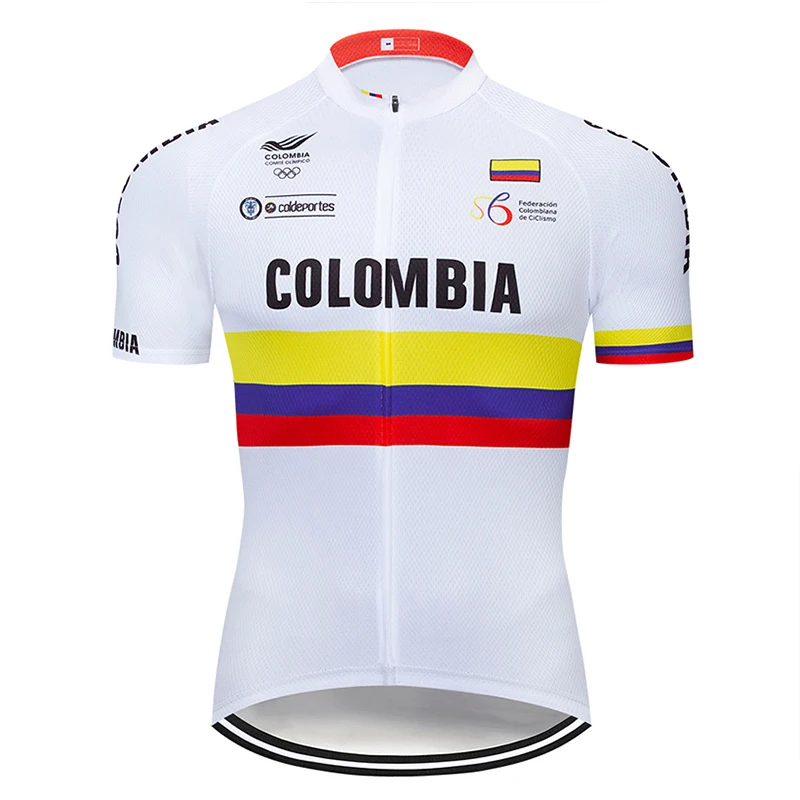 

Team Colombia Cycling Jersey MTB Uniform Mountain Bike Clothing Bicycle Clothes Summer Men's Short Maillot Quick Dry Racing Wear