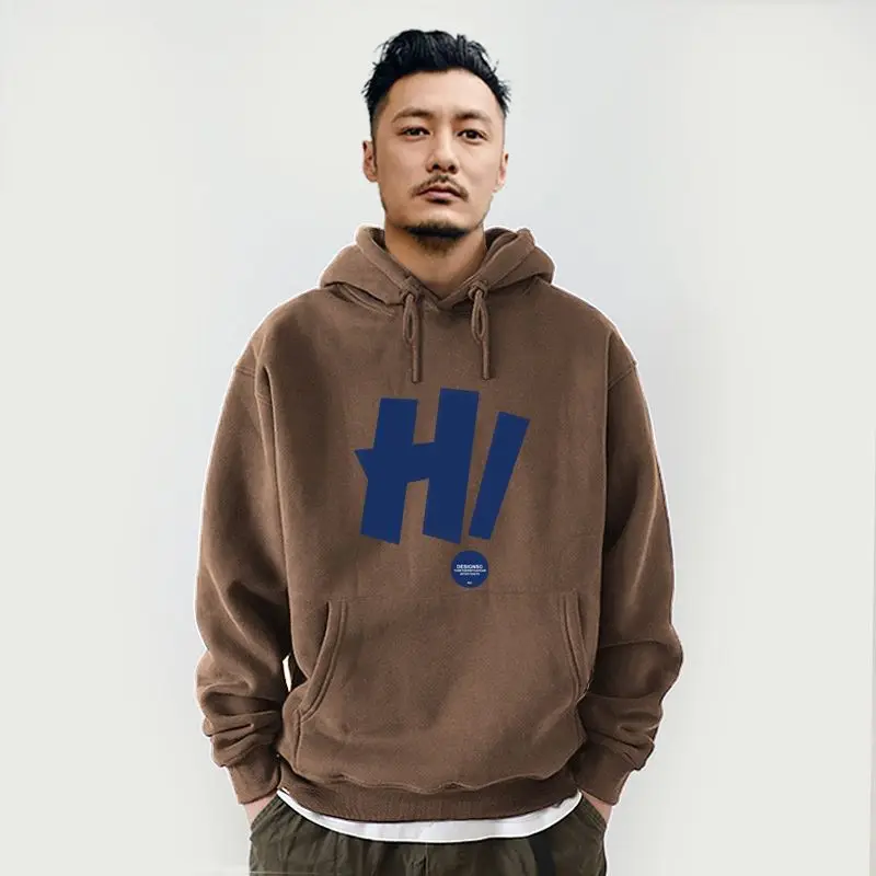 

Hong Kong Style Black Sweater Men's Hooded Ins Fashion Autumn Large Size Thin Long Sleeve Loose Coat Men