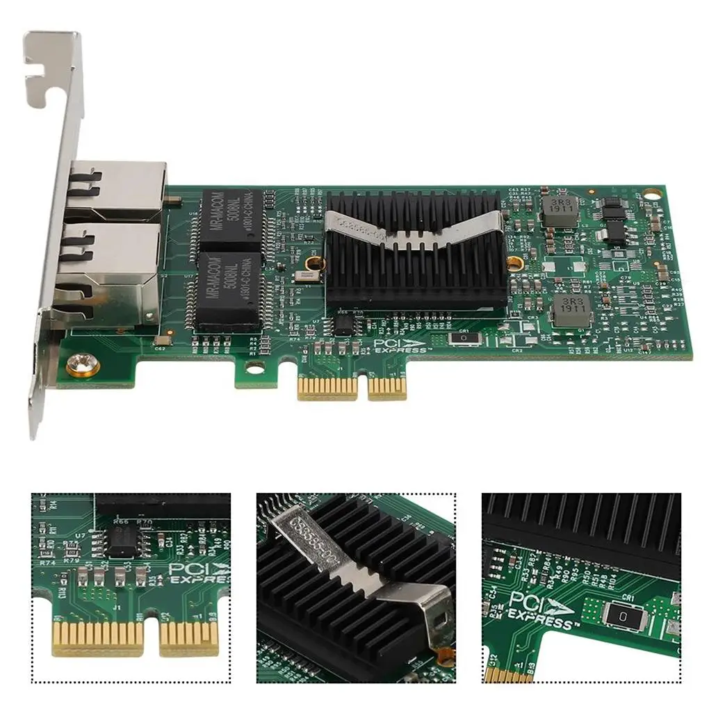 

PCI-E гигабитная Ethernet Двухпортовая Встроенная высокоскоростная сетевая карта Intel 82575EB для настольного компьютера