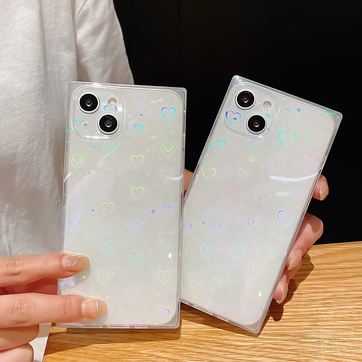 Чехол для телефона в форме сердца для женщин, блестящий, совместим с iPhone 13, ударопрочный, из ТПУ, защитный чехол для мобильного телефона. (art.: 3920dcaeca92a) - 3920dcaeca92a