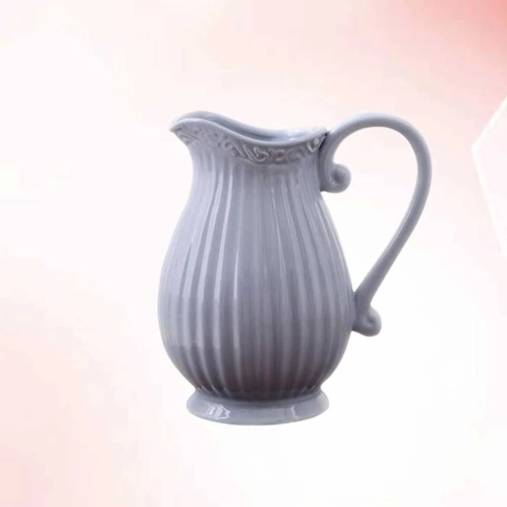 

Ceramic Pitcher Vase: Vintage Rustic Porcelain French Water Pitcher Jug Vase Can Decorative Bouquet Elegant home ornaments