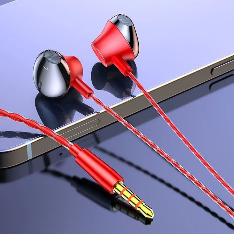

In Ear Wire-Controlled Headphones Metal Music Sport Headphone 3.5mm Type-C Gaming Noise Reduction Headset Volume Control