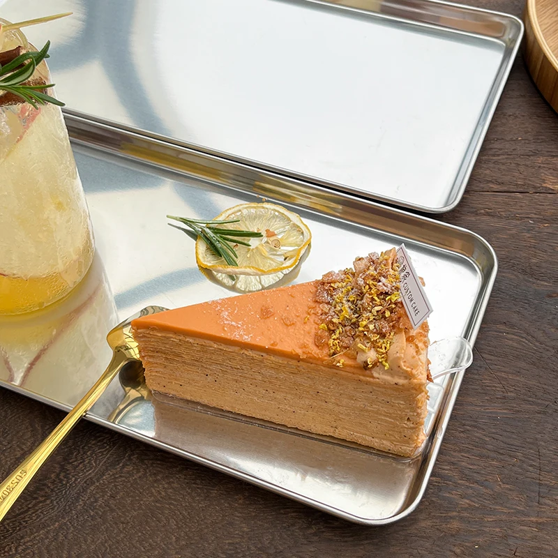 Прямоугольный противень Nerhua из нержавеющей стали для хранения дисков в кафе