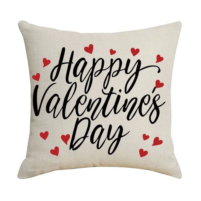 

Love And Letters Pillowcase Romantic Valentines Day Gift Wedding Decor Party Home Pillow Cases Linen Seat Cushion Cover