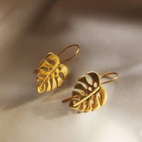 new golden leaf earrings european and american fashionable female earrings