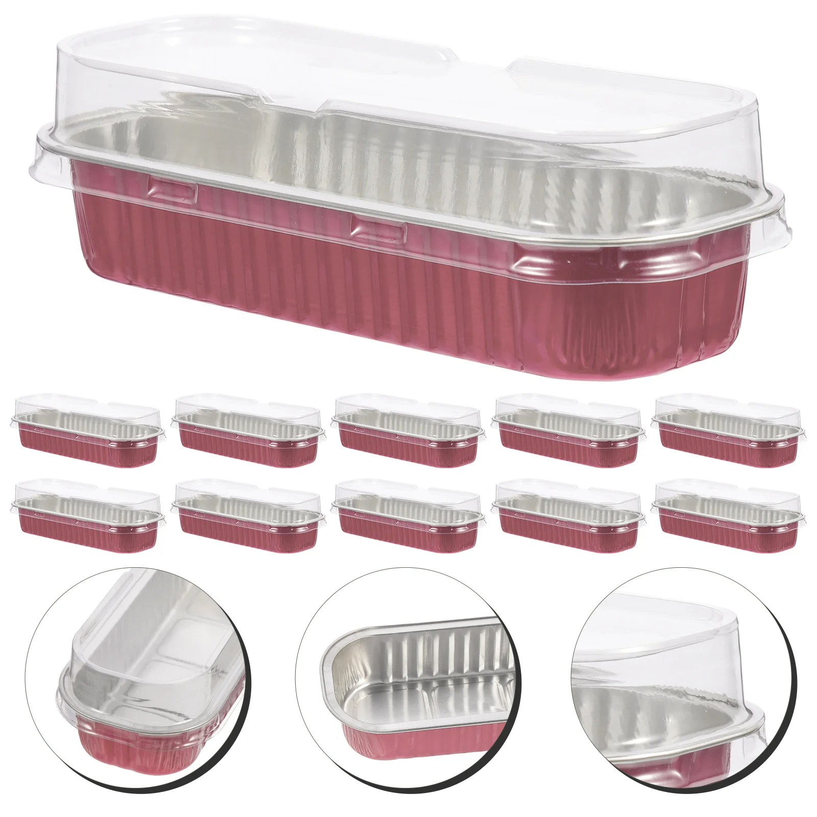 

30Pcs Foil Small Loaf Containers Multi-function Bakery Case for Outdoor House Shop Carrying