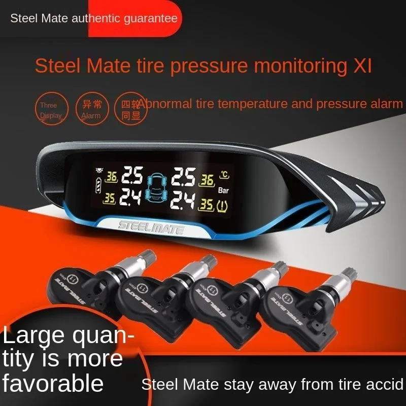

Лучший Мониторинг давления в шинах Steel Mate, встроенная беспроводная Встроенная система контроля давления в шинах на солнечной энергии New X1