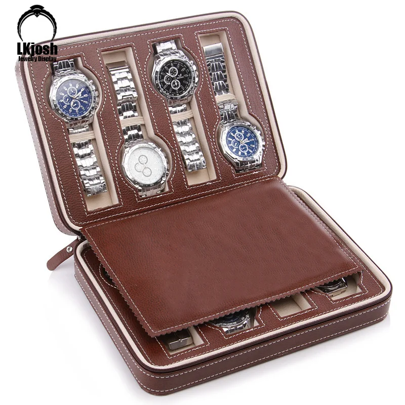 2/4/8-Удобная дорожная кожаная сумка для часов коробка сокровищ женская бархатная