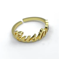 hot custom name rings adjustable gold color stainless steel personalized nameplate women men family ring jewelry send to family