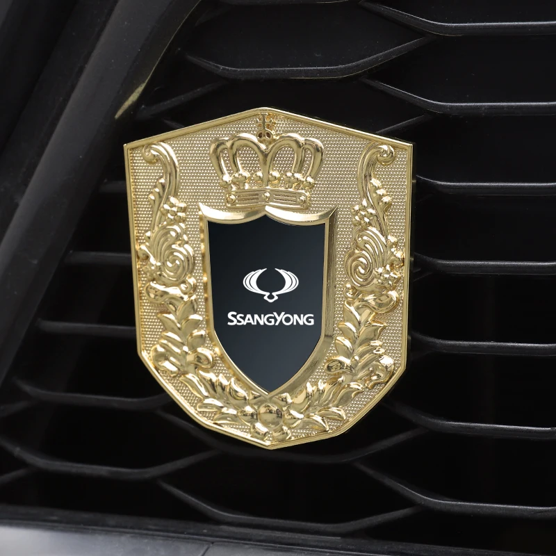 

Car front grille stickers, car metal badge badge stickers for Ssangyong Rexton 2 Tivolan Musso Tivoli Kyron Actyon Sport