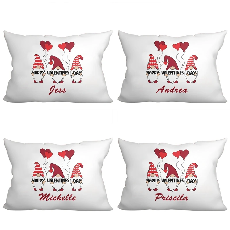 

Cute Valentine Gnome Pillow Case Cushion Cover for Home Bedroom Office Bed Sofa