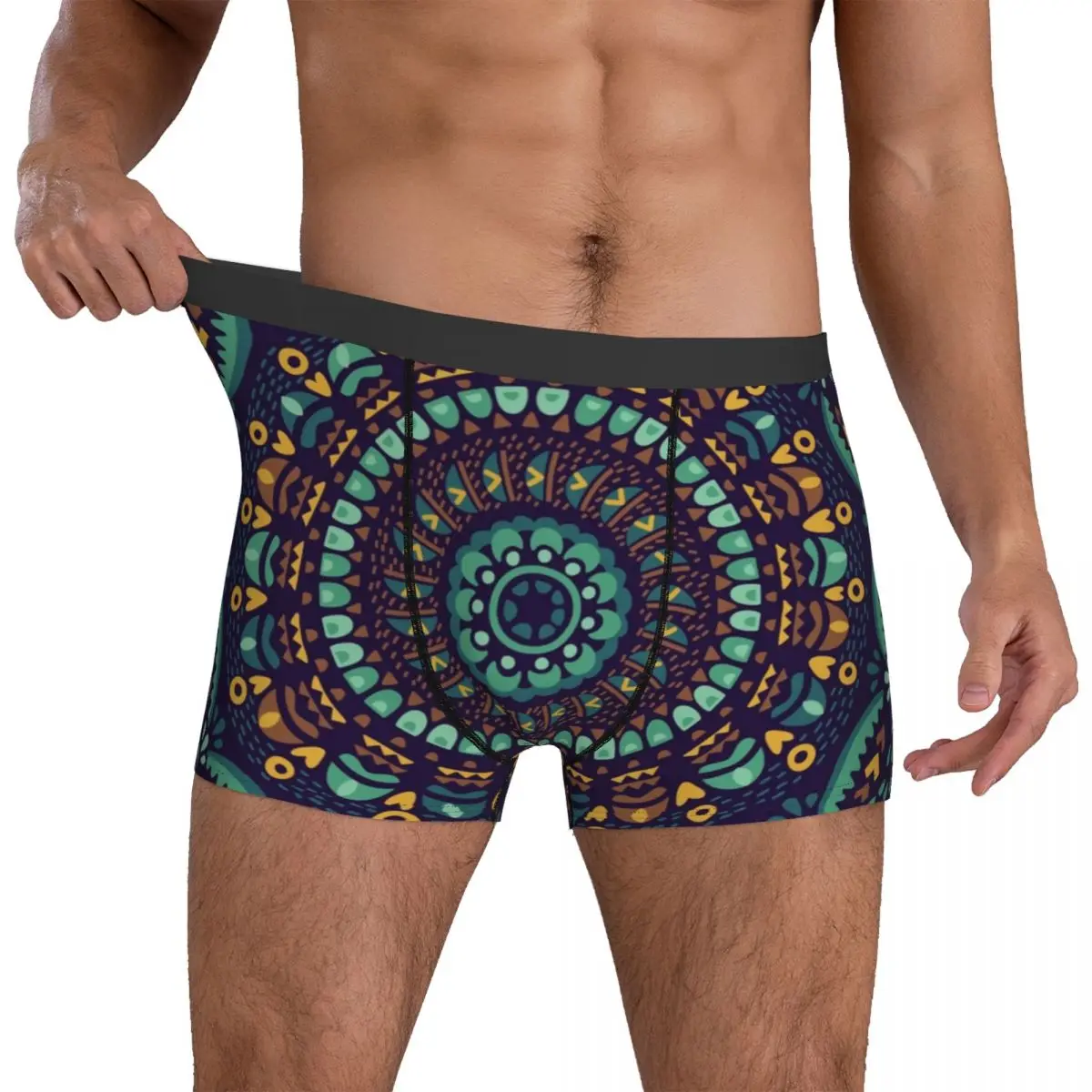 

Mandala Underwear Ethnic mandala Plain Underpants Print Shorts Briefs Pouch Men Plus Size Boxershorts