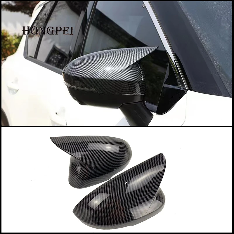 For Nissan JUKE 2019-2022 Door Side Wing Rearview Mirror Cover Trim Sticker With Horn Decoration Car Styling Auto Accessories