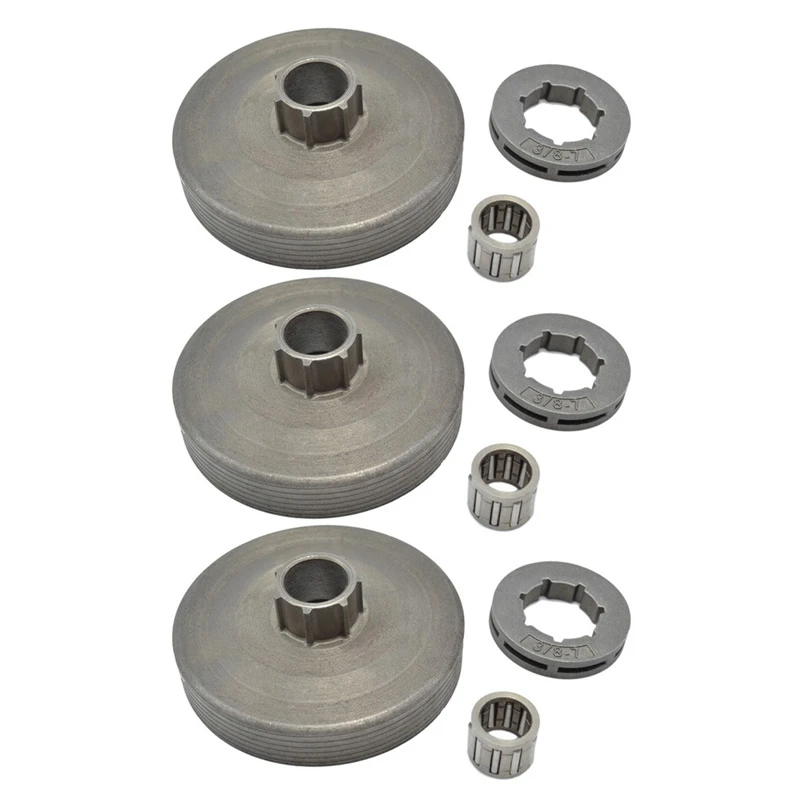 

3X Chain Saw 3/8-7T Rim Sprocket with Chainsaw Clutch Drum for 45Cc 52Cc 58Cc Gasoline Engineg Parts Replacement