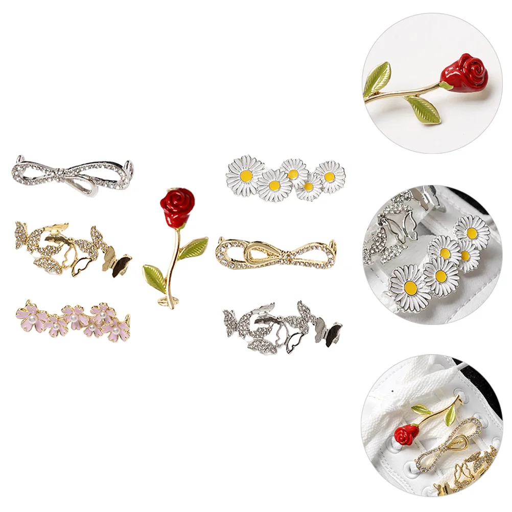 

7 Pcs Alloy Shoes Clips Lady Shoes Buckles Creative Jewel Shoe-buckle Ornament