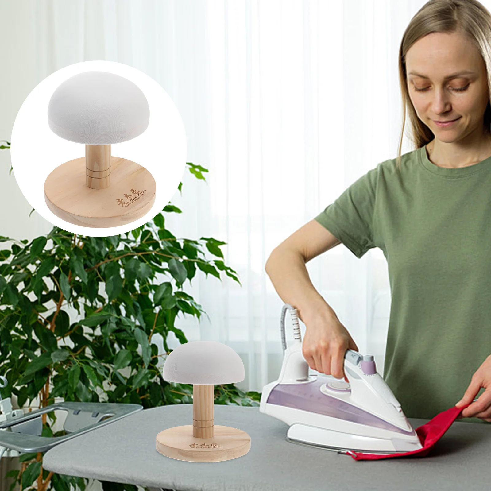 

Ironing Board Iron Wooden Clothes Stand Pad Pressing Tools Table Wood Stool Clothing Mini Coated Surface Cloth Tabletop Sleeve