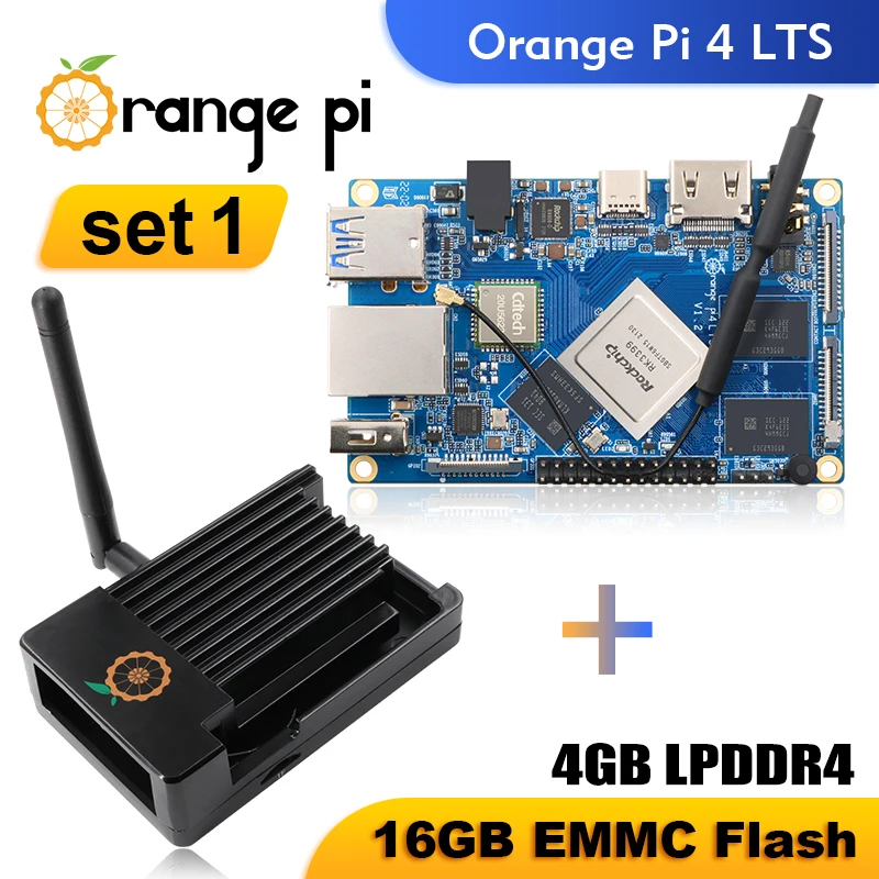 

Новинка Orange Pi 4 LTS + металлический корпус один компьютер RK3399 4 Гб ОЗУ Wi-Fi BT5.0 макетная плата работает на Android Ubuntu OS