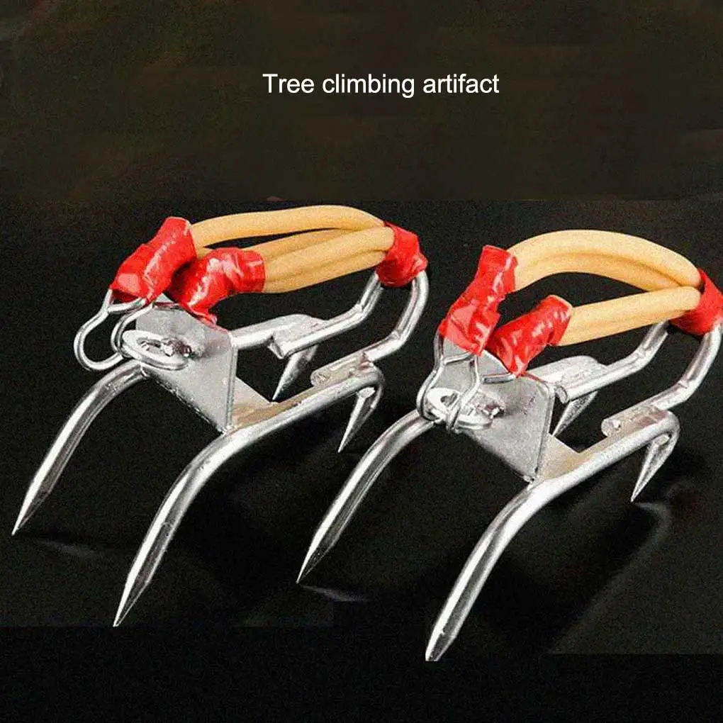 

2 Pieces Women Men Portable Left and Right Tree Climbing Spike Shoe Adjustable Trees Ascending Claw Shoes Outdoor Equipment