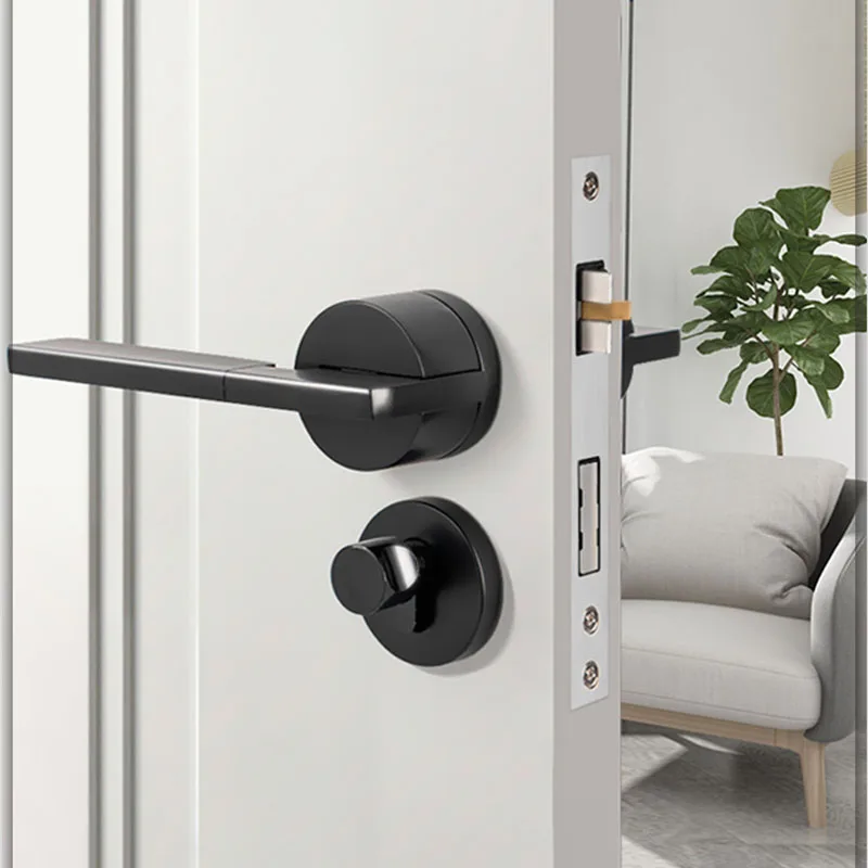 

Hotel Magnetic Door Locks Blocker Black House Interior Cylinder Door Locks Safe Front Manija Puerta Self Defense WW50DL