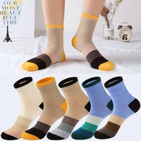 buy 5 pairs get 5 pairs free striped checkered colorful socks men 4 seasons breathable sweat wicking casual fashion sports socks