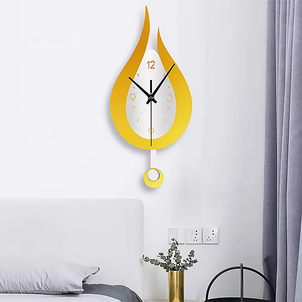 New European Wall Clock Bedroom Living Room Creative Water Drop Modeling Pendulum Clocks Home Silent Horloge Art Decoration | Дом и сад