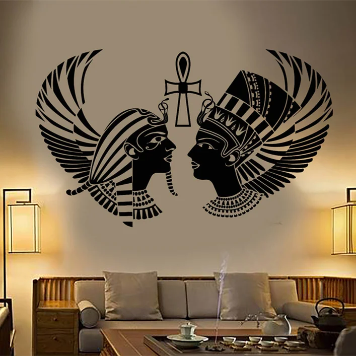 Настенная Наклейка Египетский Король голова королевы креативная наклейка для