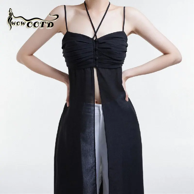 

WOWOOTD Summer Party Club Night Dresses Women Sexy Spaghetti Strap Bodycon Dress Solid Low Cut Backless Slim Mini Dress