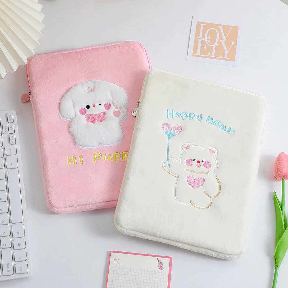 Cute Plush Sleeve Pouch for Asus Samsung Tab A7 S6 Huawei T5 M5 Lenovo TAB P11 P10 E10 M10 9.7 10.1 10.8 11 Inch Tablet Bag Case