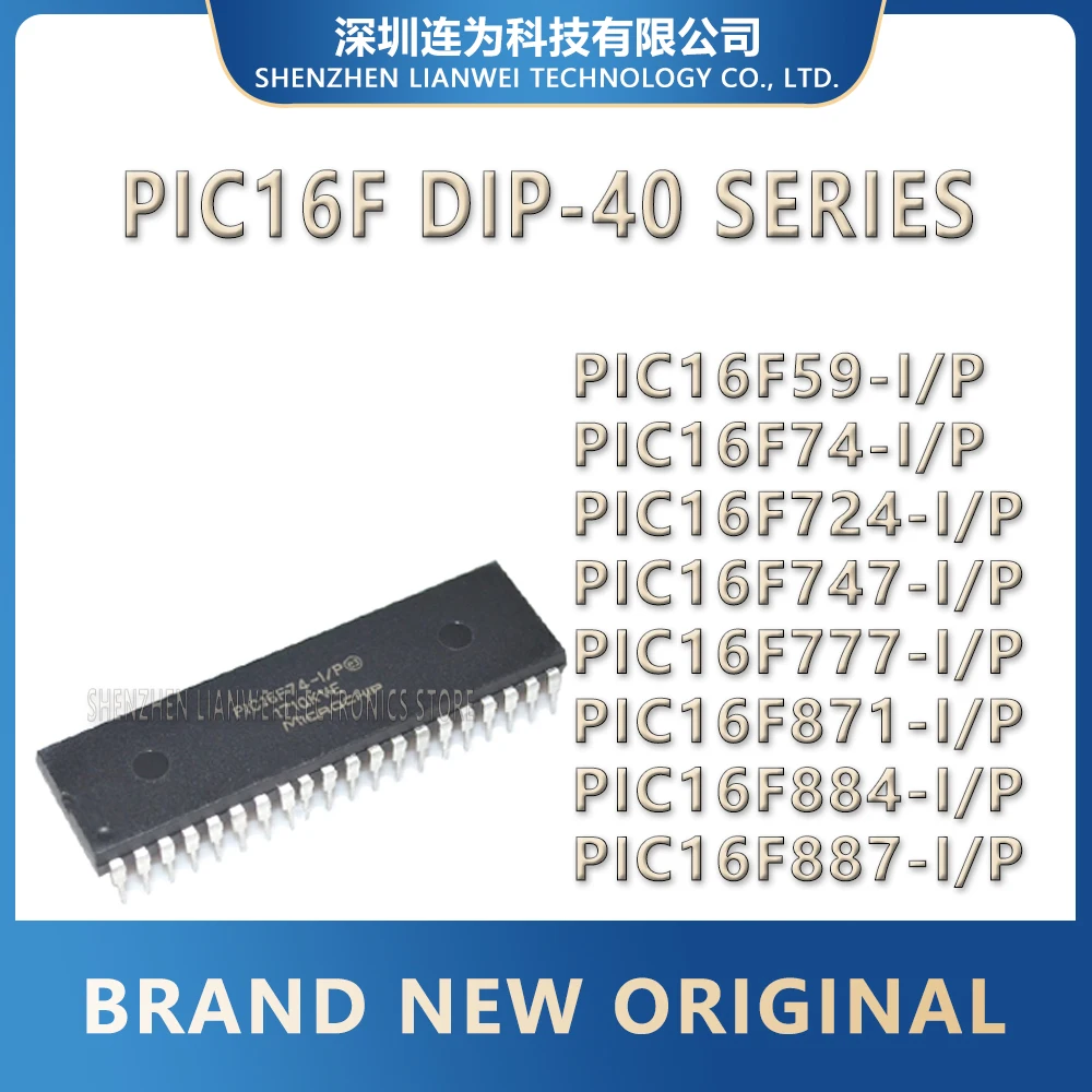 

PIC16F59-I/P PIC16F74-I/P PIC16F724-I/P PIC16F747-I/P PIC16F777-I/P PIC16F871-I/P PIC16F884-I/P PIC16F887-I/P IC MCU Chip DIP-40