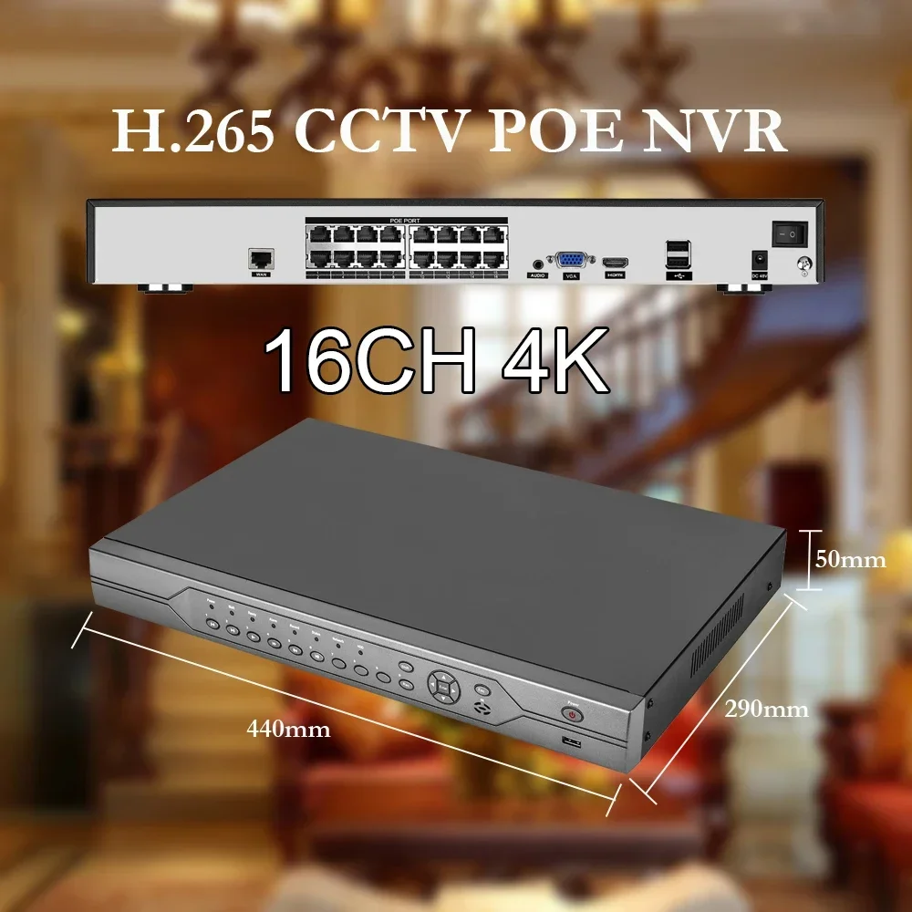 5MP 4MP 3MP Видеорегистратор H.265 IP-камера Система 16CH Face Detect 4K 8MP POE Оригинальная система
