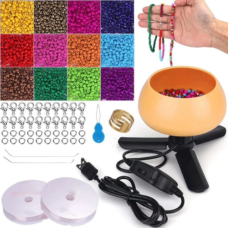 

Upgraded Electric Bead Spinner For Jewelry Making, Adjustable Beading Bowl Spinner Kit For DIY Making Waist Beads