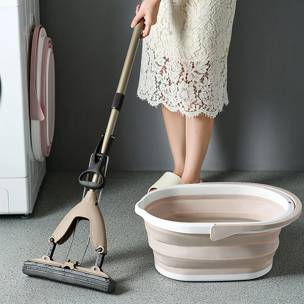 

Hole Design With Handle Folding Solid Basin Indoor Outdoor Fishing Car Cleaning Portable Foldable Mop Bucket