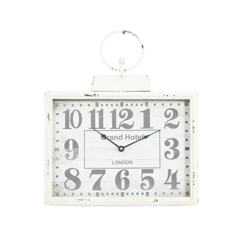 

x 15" White Metal Pocket Watch Style Wall Clock