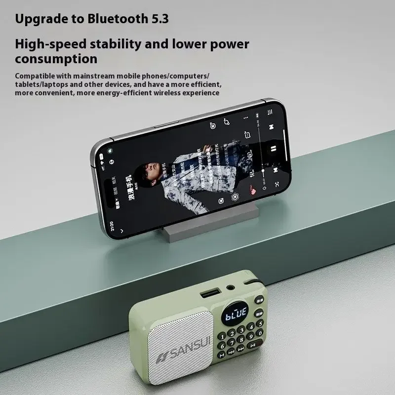 Фото SANSUI U1 Открытый портативный многофункциональный Walkman FM-радио Bluetooth-динамик MP3-плеер поддерживает наушники для записи №1