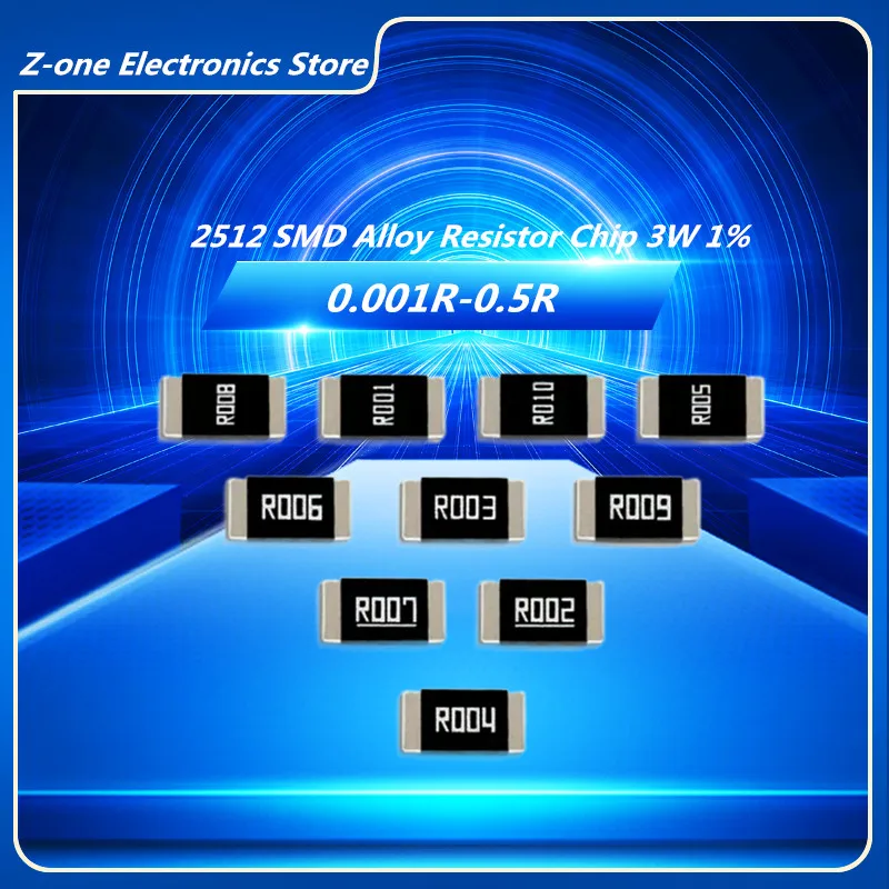 

10pcs SMD 2512 3W 1% Alloy Resistor Chip 0.001R 0.01R 0.012R 0.03R 0.05R 0.06R 0.1R 0.2R 0.22R 0.3R 0.33R 0.5R Ohm