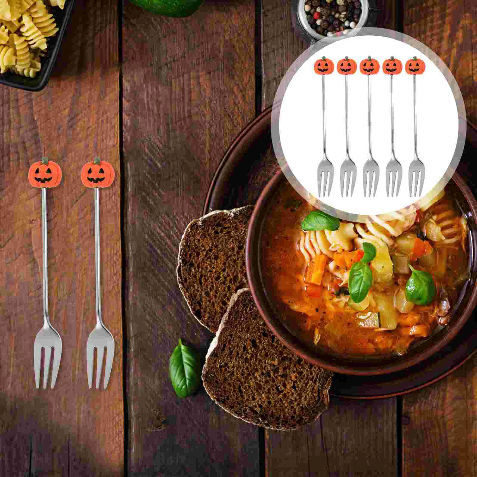 

6 Pcs Halloween Cutlery Stainless Steel Fork Special Silverware Metal Dessert Forks