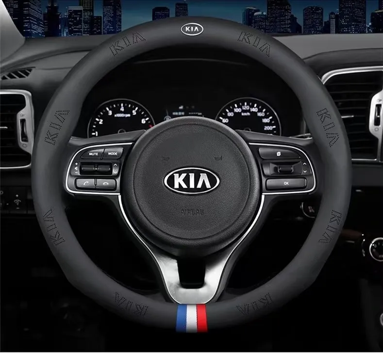 Автомобильный из искусственной кожи чехол на руль для KIA K2 K3 K4 K5 Sorento Sportage Ceed Soul Rio