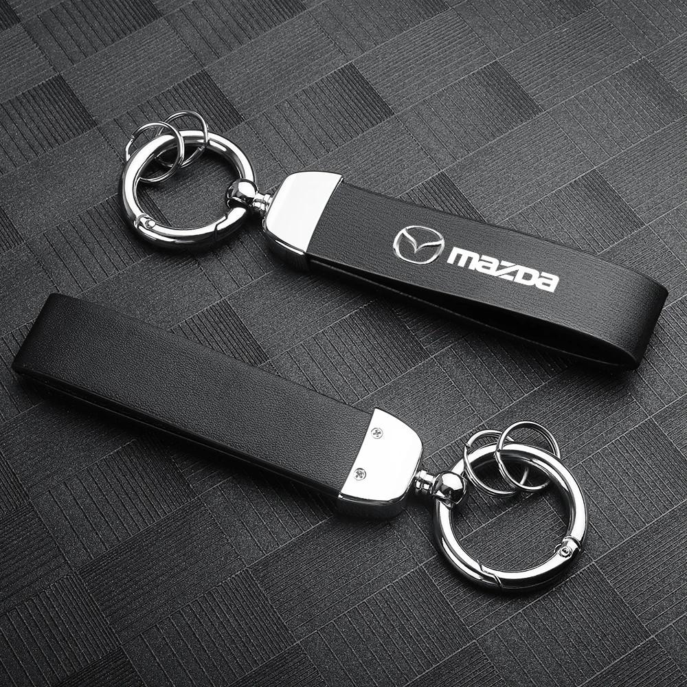 

Car Styling Metal Leather Logo Keychain Key Rings Key Holder Gifts Accessories For Mazda 2 3 5 Ms CX-4 CX-5 CX6 M3 6 MX3 MX5 Rx8