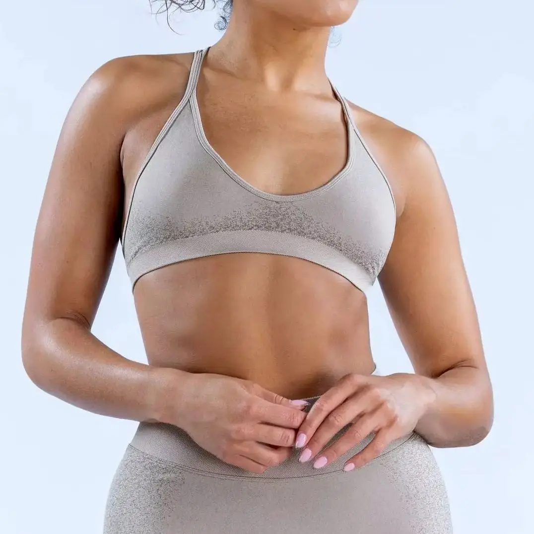 Фото No Logos Tight Yoga Bra Women's Suspender Band Ignite Cross Back Sports Quick Dry Fitness Impact Clothing Top Sexy New Halter №2
