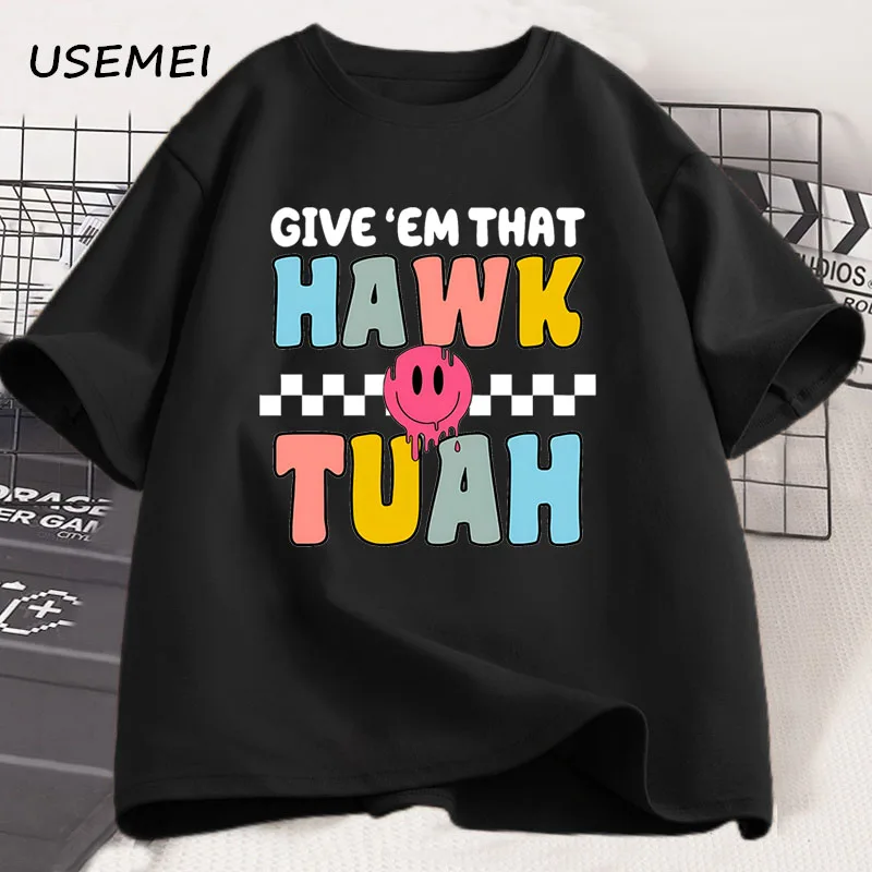 Футболка с вирусным юмором подарите Em HAWK TUAH PNG для взрослых забавная футболка