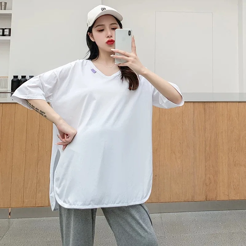 

Spring 2022 Maternity short sleeve shirt large size maternity dress2022