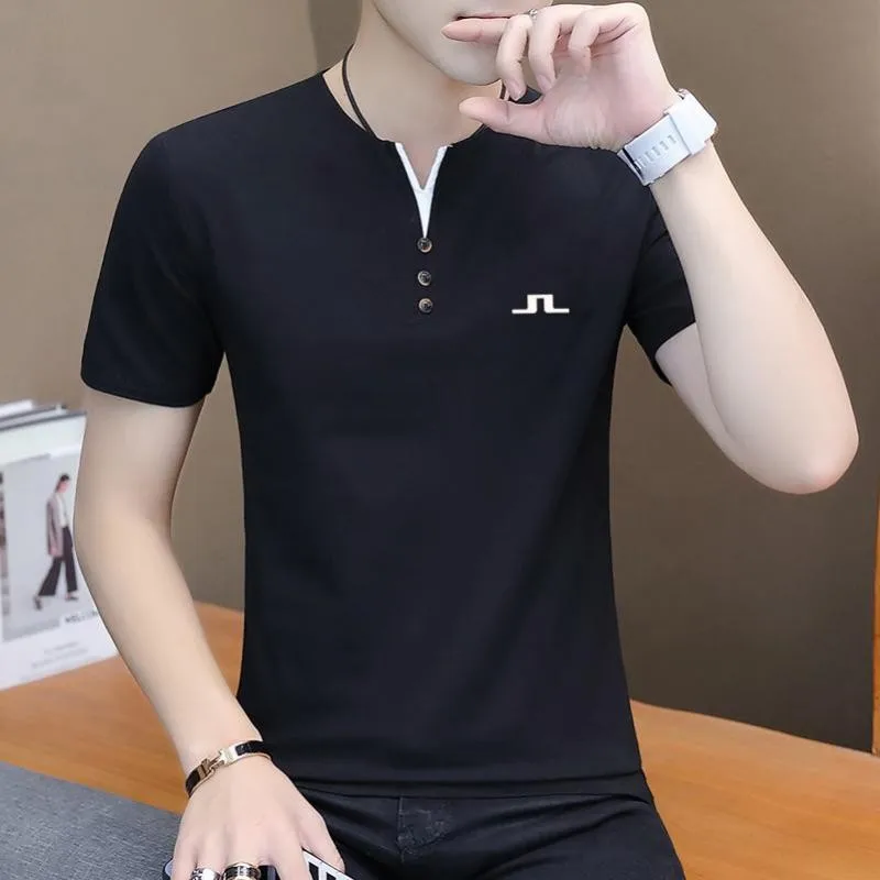 

New Summer Top Men's T-Shirt Casual Short Sleeve Cotton Business T-Shirt Men's Slim Fit Knit Solid Color Cotton T-Shirt