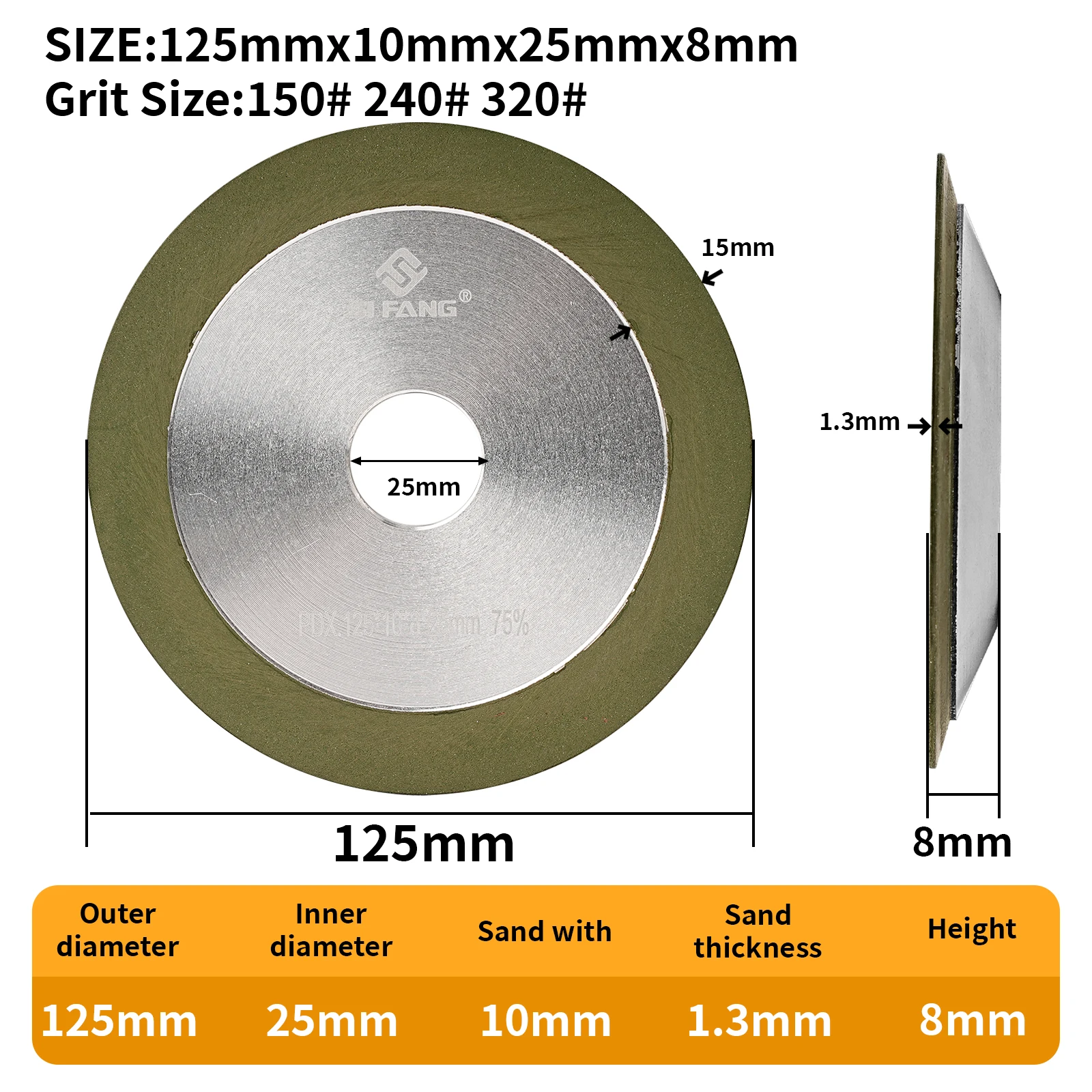

Шлифовальный диск SI FANG алмазный 75/100/125/150 мм