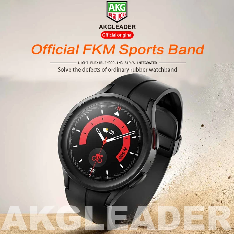 

AKGLEADER Offical FKM Sports Magnetic Strap Band Solve the defects of ordinary rubber watchband for Samsung Galaxy Watch 5 Pro