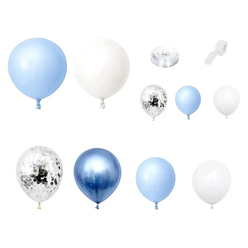 

Blue Balloons Garland Arch Kit 107 Pcs Blue White Silver Balloon Garland Kit Confetti Balloon Decoration Balloon Arch