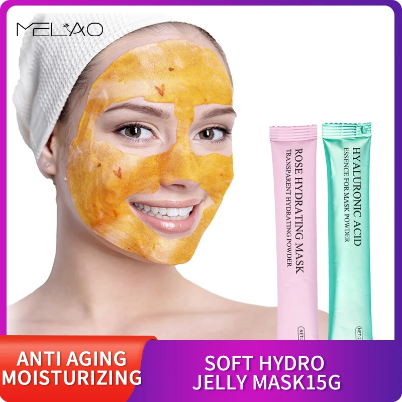 

MELAO Natural Soft Hydro Jelly Mask Powder Set Peel Off Rubber Facial Moisturizing Whitening Rose Collagen Hyaluronic Acid Care
