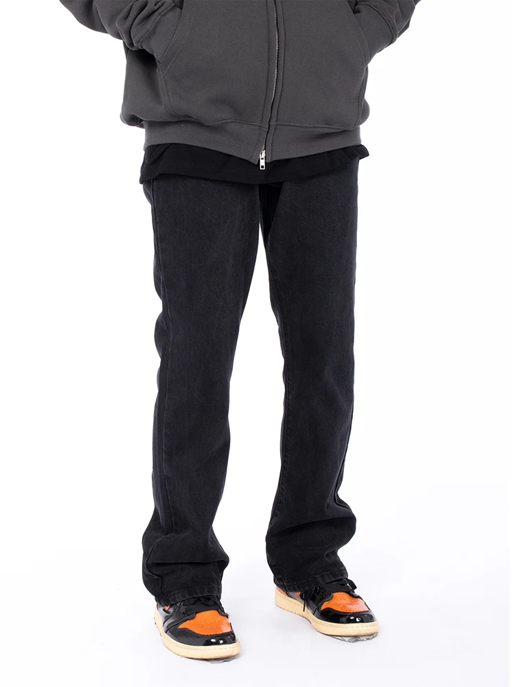 Jeans for Men Fashion Y2K MEN JEANS Skull Flame Embroidery Slender Punk Men's Hip -hop Jeans Pencil Pants Clean Blue Jeans Denim