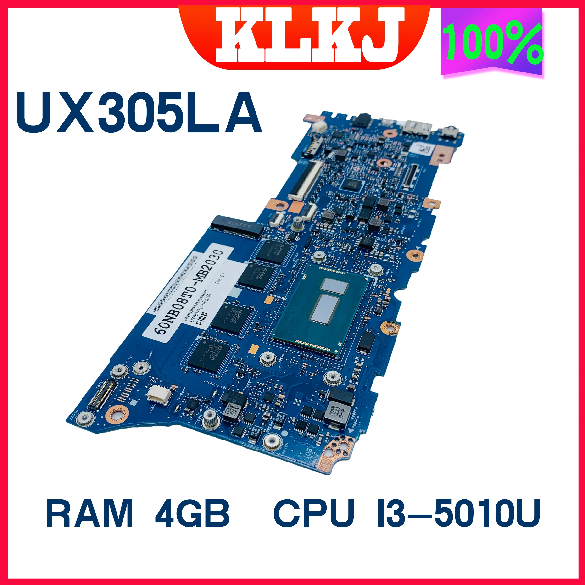 

Материнская плата для ноутбука Dinzi UX305LA с процессором I3-5005U, 4 Гб ОЗУ, для ASUS Zenbook UX305L, U305L, UX305, 100% рабочий